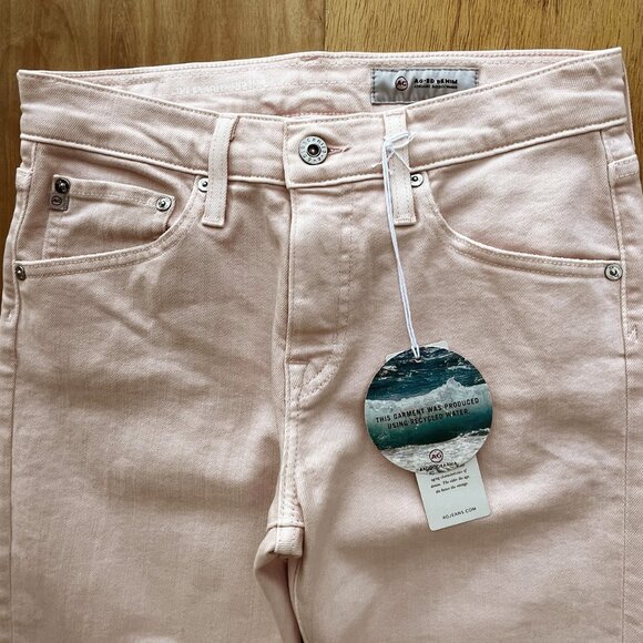 AG ADRIANO GOLDSCHMIED THE EX BOYFRIEND SLIM WOMEN’S JEANS 26 Pink Low Rise NWT - Picture 3 of 16